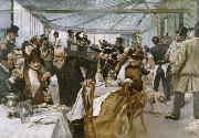 Hugo Birger Skandinaviska konstnarernas frukost i Cafe Ledoyen, Paris fernissadagen oil painting reproduction